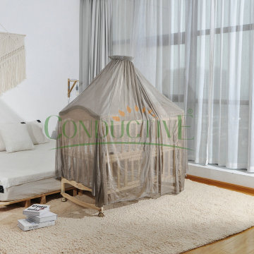 Baby using radiation protection bed canopy mosquito net