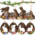 40 Pcs Easter Wood Bunny Egg Ornaments