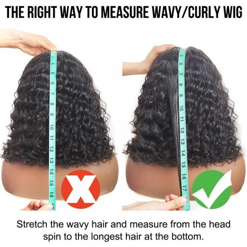 Glueless Deep Wave Bob Wig 4x4