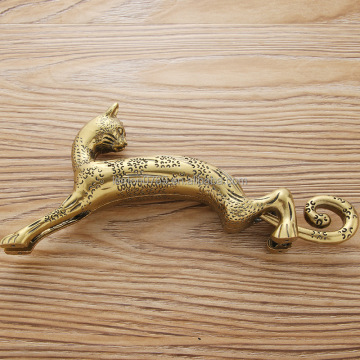Factory Supply Zinc Alloy Leopard Bag Handle Metal Animal Shaped Accessory