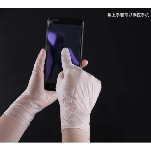 safe-touch vinyl examination gloves