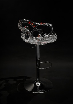 Frosted Mountain Base Adjustable Height Crystal Bar Chair
