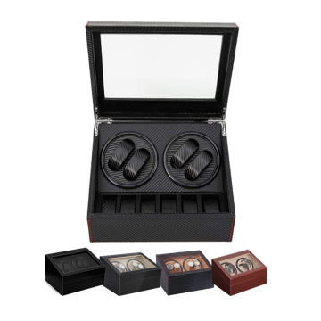 4+6 AC Adapter Automatic Rotation PU Leather Wood Watch Winder: The Ultimate Display Box for Men's and Women's Watches