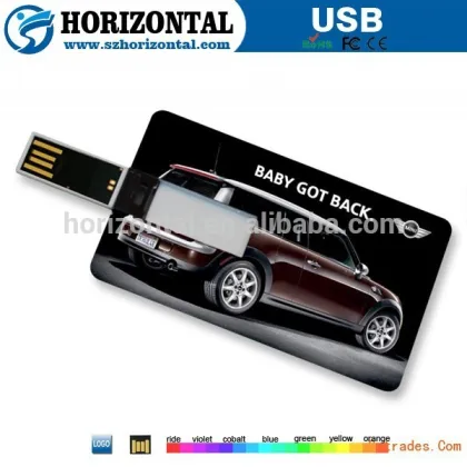 Business promotion gift free full color printing credit card usb flash drive Paypal accept