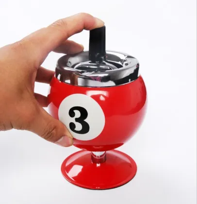 Billiards Rotating Metal Ashtray
