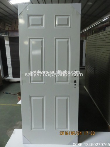 6 steel panel pvc door with knock down frame,6 panel white interior door