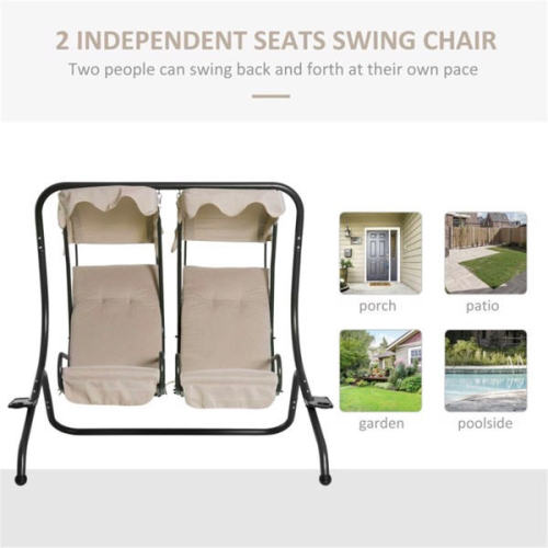 Luxury Swing Chair With Waterproof Canopy Cushion