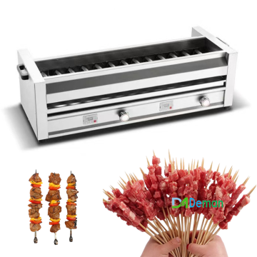 Smokeless Fan-Operated Indoor BBQ Grill for Restaurants - Commercial Stainless Steel Skewer Stove