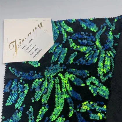 Embroidered Colorful Sequin Velvet