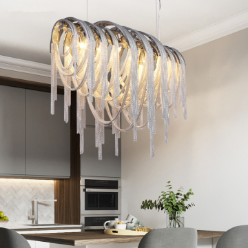 Gold and Silver Tassel Chandeliers for Luxury Hotel Living Rooms