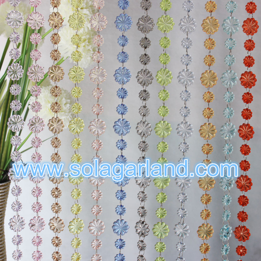 Acrylic Crystal Flower Beads Chain