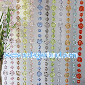 Cadena de guirnalda de cuentas de cristal acrílico con forma de flor de 20 MM 29 MM para decoración del hogar del banquete de boda