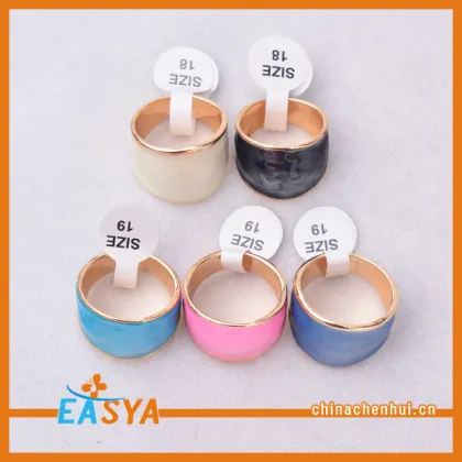 2015 Wholesale Jewellery Wide Enamel 14K Gold Ring Design