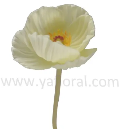 Superior Quality artificial poppy flowers wholesale PU white artificial flower blue poppy papaver somniferum