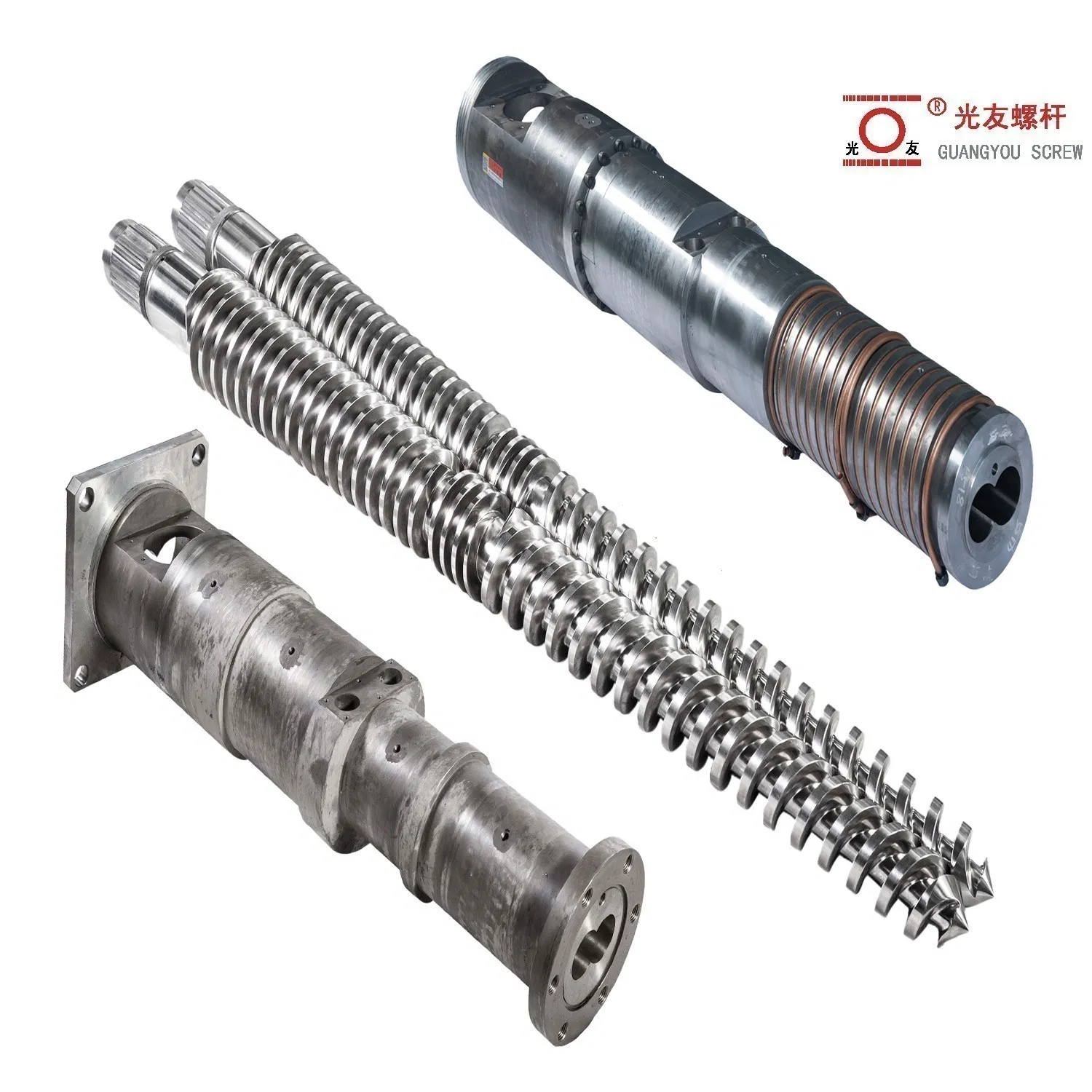 Bimetallic bariles conical twin screw para sa plastic extruder
