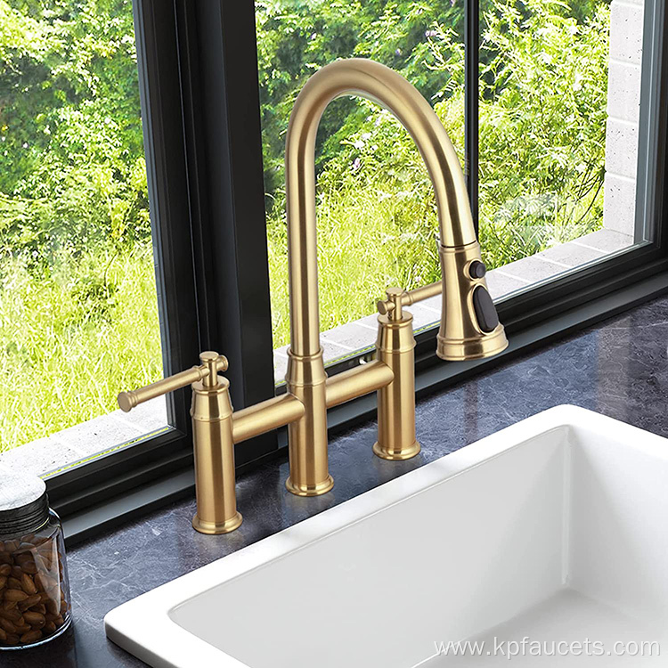 Luxe Oil Rubbed Brass Bridge Waterfall Faucet