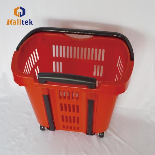 Roller Shopping Trolley Telescopic Handle Rolling Supermarket Shopping Basket Supplier