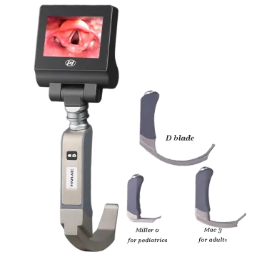 Factory Price Video Laryngoscope with 3-inch Screen and 3 Blades for Airway Intubation