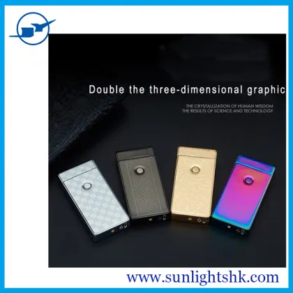 Thin Electric Lighter USB Flameless Cigar Torch Cigarette Lighters Present