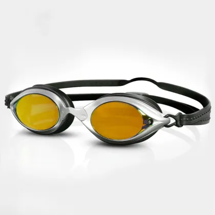 Professional Anti-Fog Mirrored Blue Lens Racing Swimming Goggles