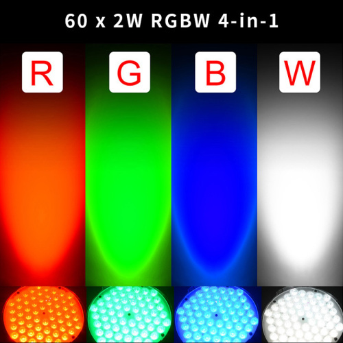 Big Dipper 60pcs 2W full color par lights 4-in-1 dyed wedding bar LED face light performance lights