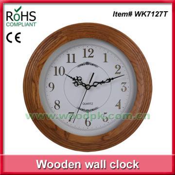 Contemporary style quartz movement wooden wall clock for living room