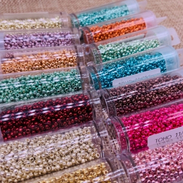 800Pcs/box TOHO Japanese Glass Plated Bead Metallic Round Hole Seed Beads Handmade Jewelry Making DIY Garment Accessories