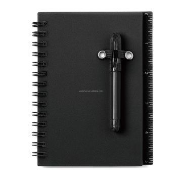 PP Plastic Cover Spiral Notebook with 70 Lined Sheets & Matching Colour Ballpoint Pen