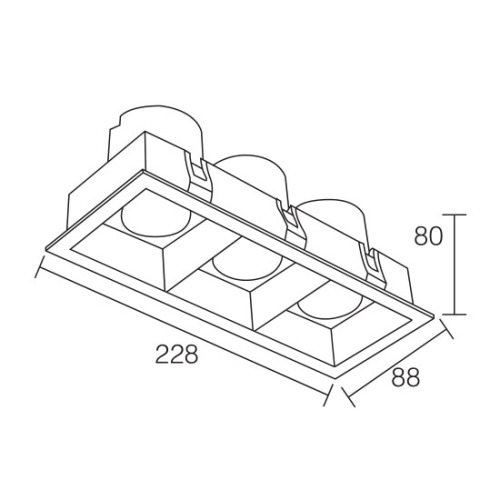 LEDER Corpo in alluminio Potente downlight 12W*3 LED