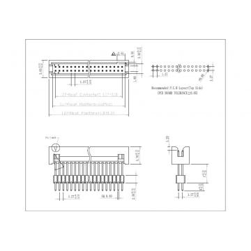 1,27 mm (0,05in) Pitch Box Header Straight Dip tillsätt bostäder