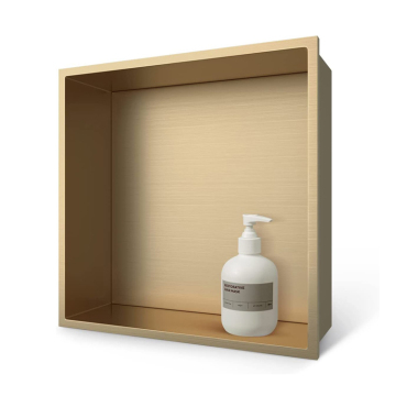 Mondeway Stainless Steel Shower Niche: 12 x 12 Inch Recessed Storage Solution for Bathroom with Champagne Gold Finish, No Tiling Required