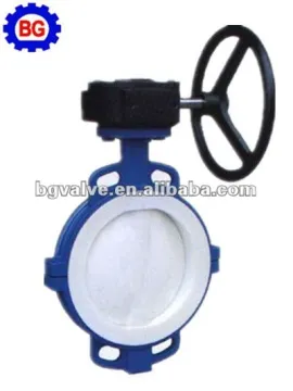 Full PTFE Seat Gear Operated Butterfly valve