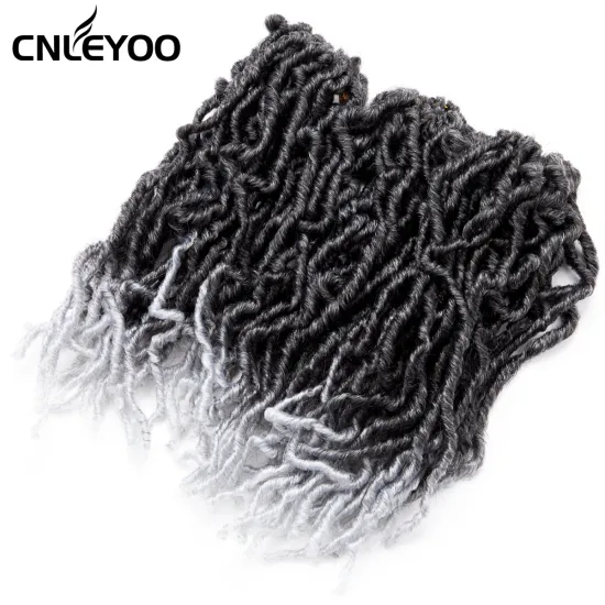 Factory Seller Grey New Faux Locs Crochet Hair For women 10 inch 14 inch 18 inch 24 inch Nu Lock Crochet Braids For Girls