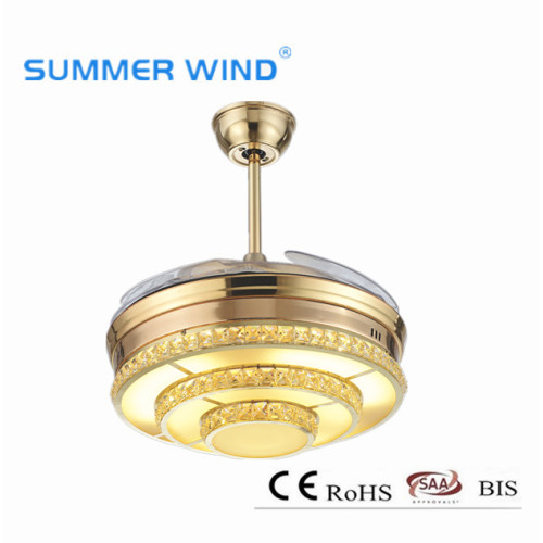 Customized silent invisible chandelier fan light for indoor