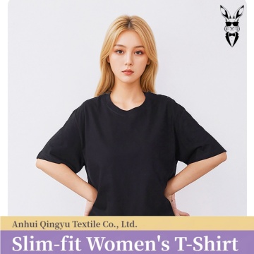 Kadın Penye Bisiklet Yaka Düz Tişört