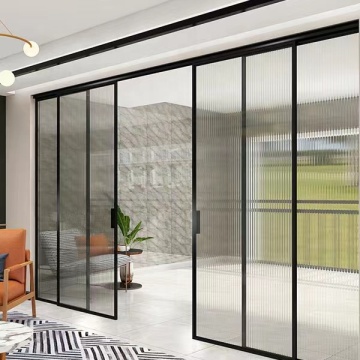 European Style Aluminum Black Frame Glass Sliding Door - New Design
