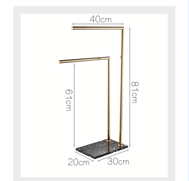 Badezimmer Luxus Marmor europäischen Stil Boden bis zur Decke Doppelbar Handtuchhalter Kleiderbügel Doppelschicht Arbeitsplatte Bad Handtuchhalter Anhänger