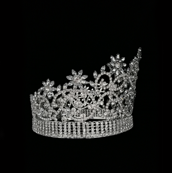 Full Round Diamond Miss World Crown Flower Tiara
