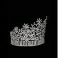 Diamante redondo completo Miss World Crown Tiara de flores