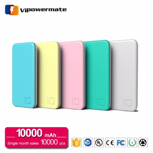 High-energy ultra thin rohs double usb output portable mobile power bank 10000mah