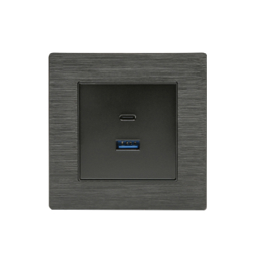 Custom 30W 12V 3.1A USB-C Wall Charger dengan port USB dwi dan soket dinding standard