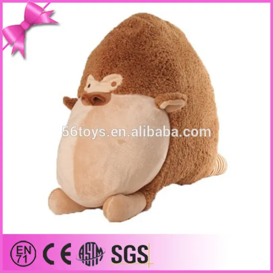 2015 foshan toys factory lovely soft velboa soft stuffed monkey pillow
