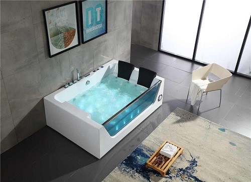 Acrylic Whirlpool Massage Bathtub with Light 7 Color