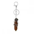 Gemstone Hexagon Wire Crabled Key Chain