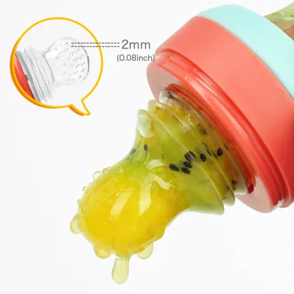 2021Custom Baby Food Squeeze Fresh Fruit Feeder Bottle
