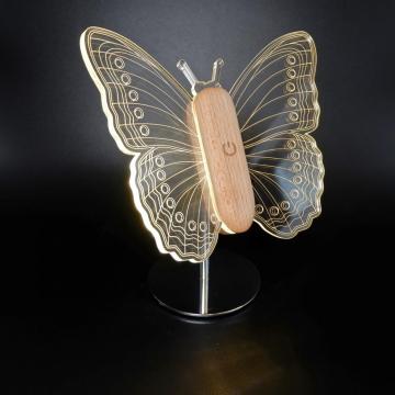 Lampe papillon moderne argentée