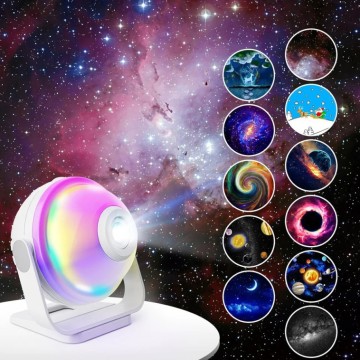 Full Color RGB Atmosphere Lamp with Bluetooth Speaker - Star Galaxy Night Light Projector for Kids Bedroom