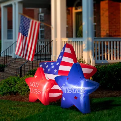Patriotic 4th of July Inflatable Decoration with LED Light