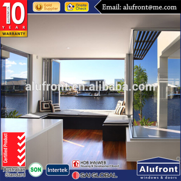 Aluminum folding windows with double glazing glass/aluminum folding sliding window for office