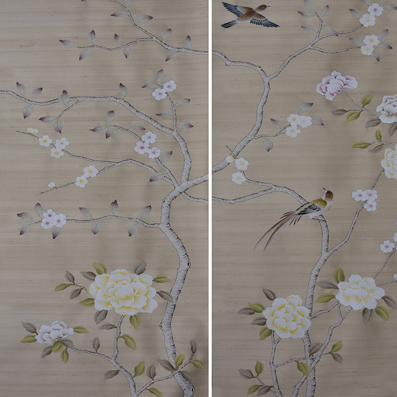 Warm-brown-durability-hand-painted-wallpaper